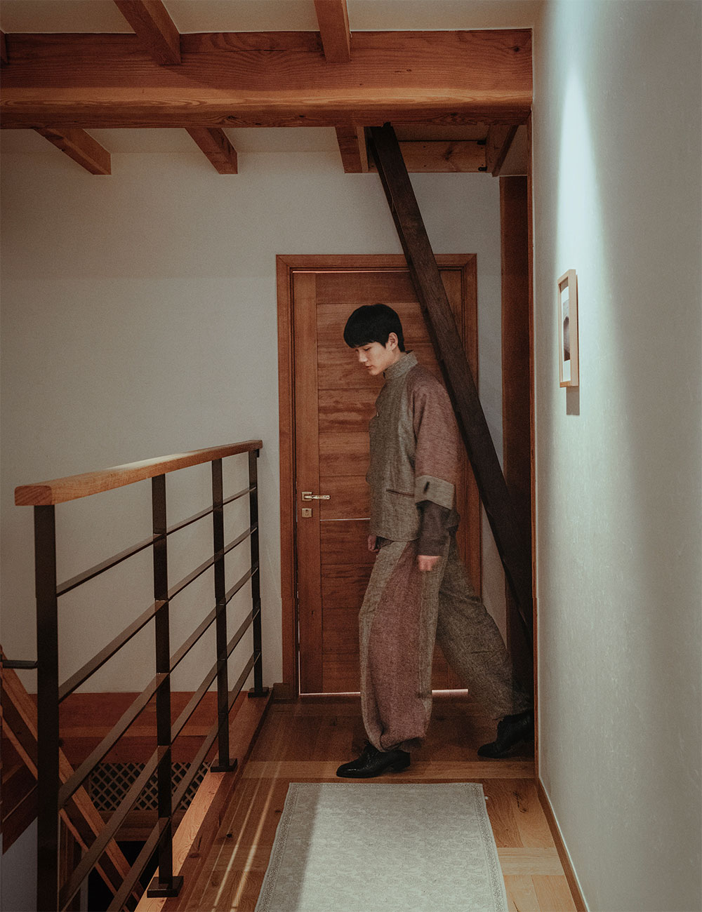 Mongolian 3/4 Sleeve Linen Jacket