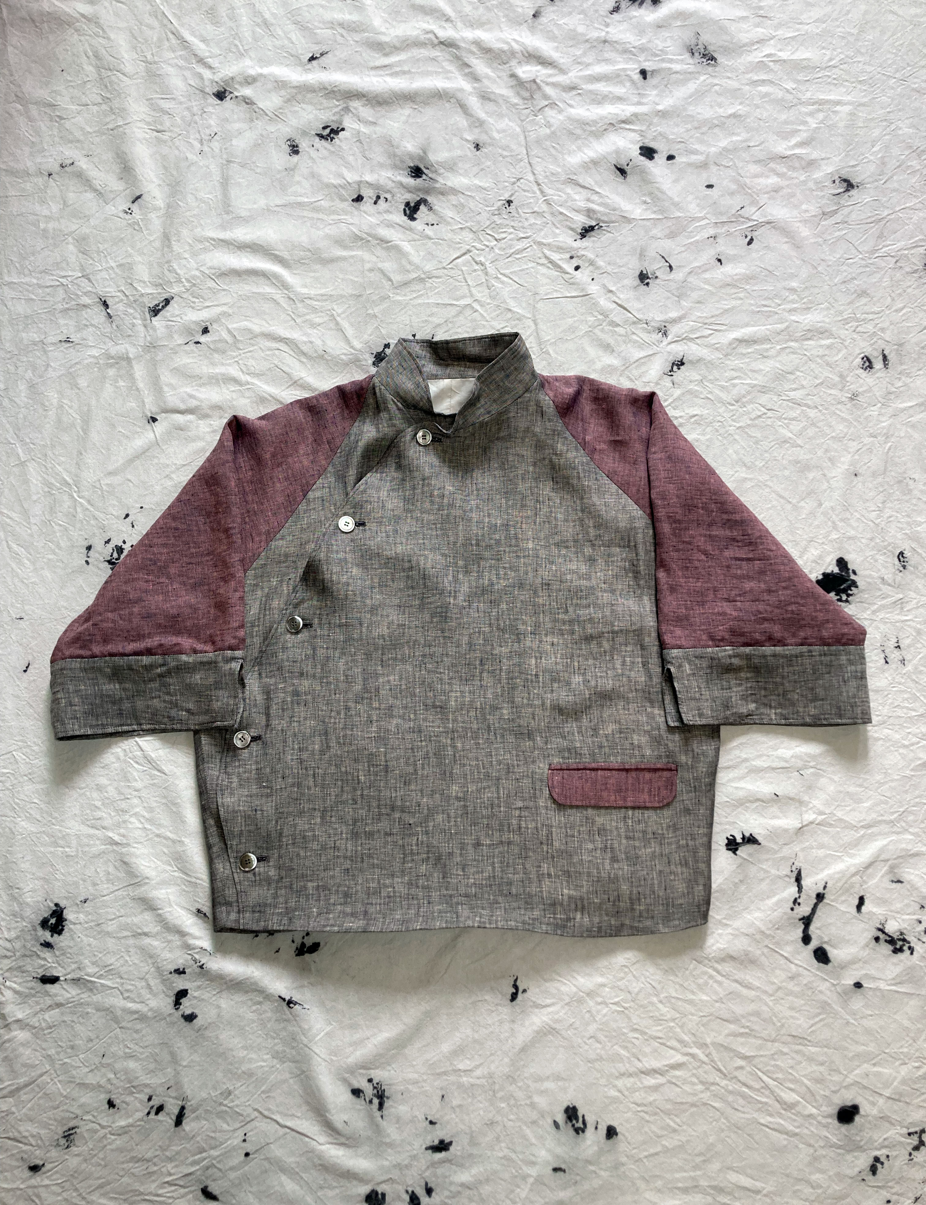 Mongolian 3/4 Sleeve Linen Jacket