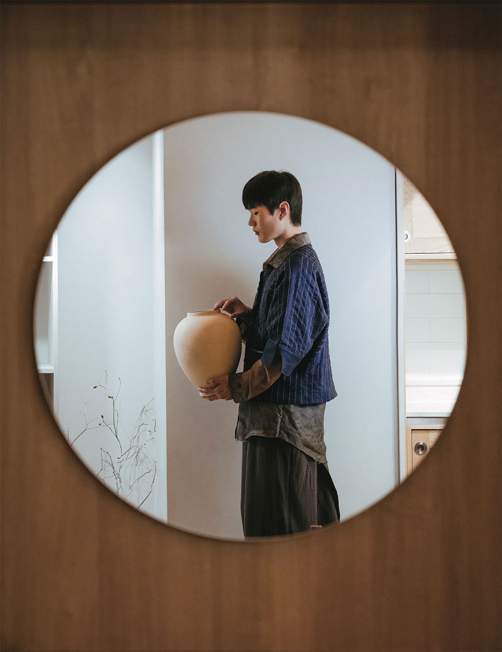 Hand Stitch 3/4 Sleeve Linen Jacket