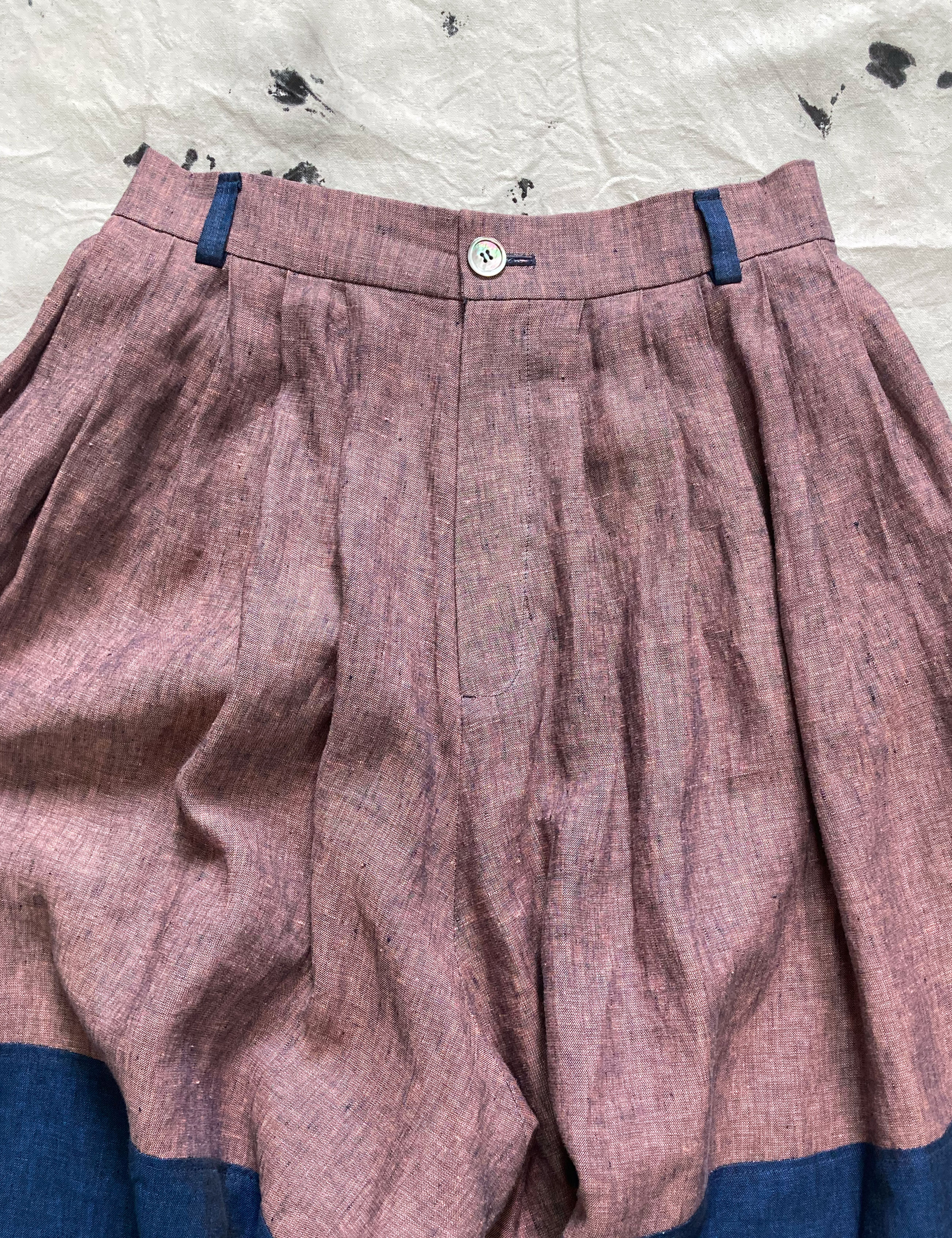 Linen Balloon Sarouel Pants