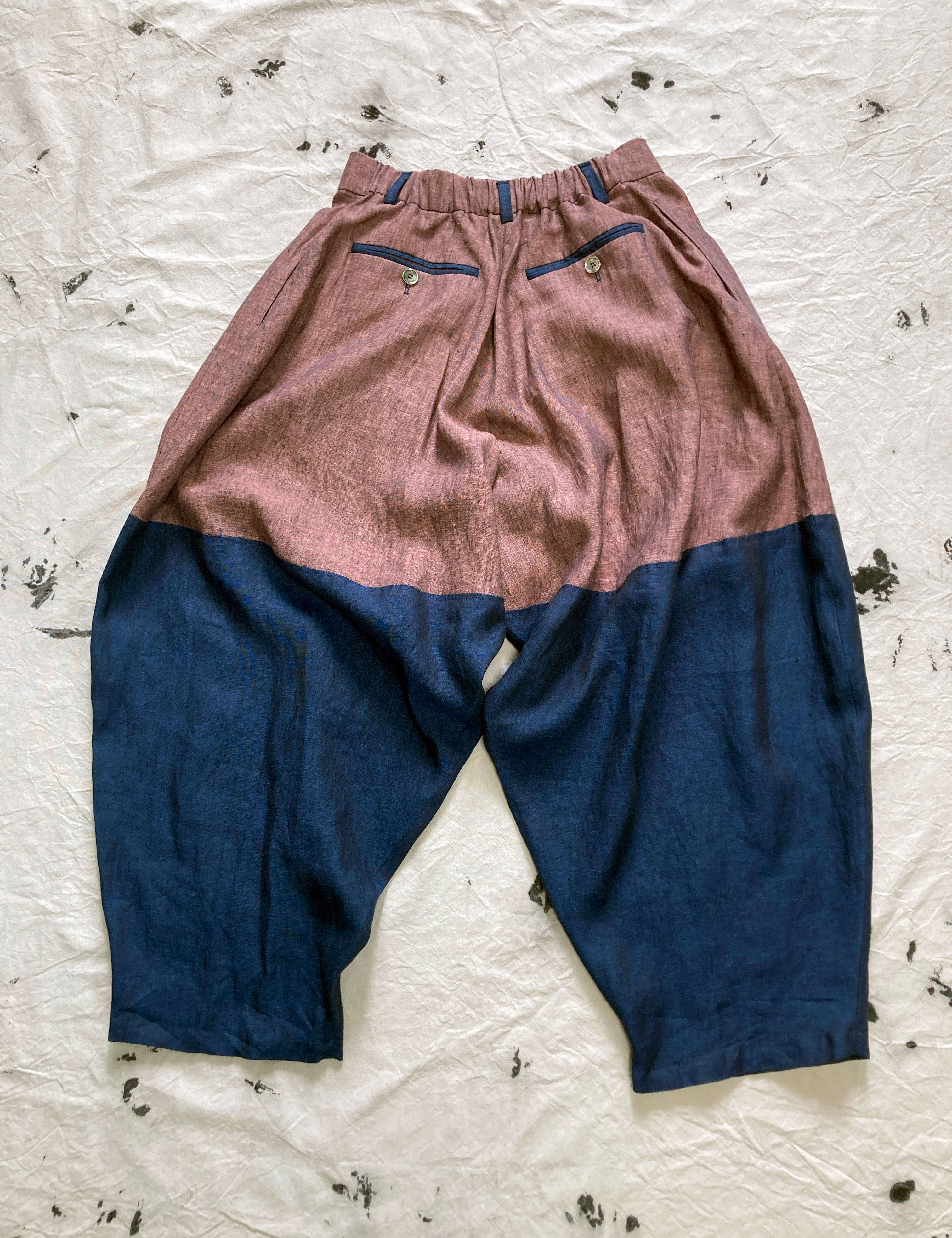 Linen Balloon Sarouel Pants