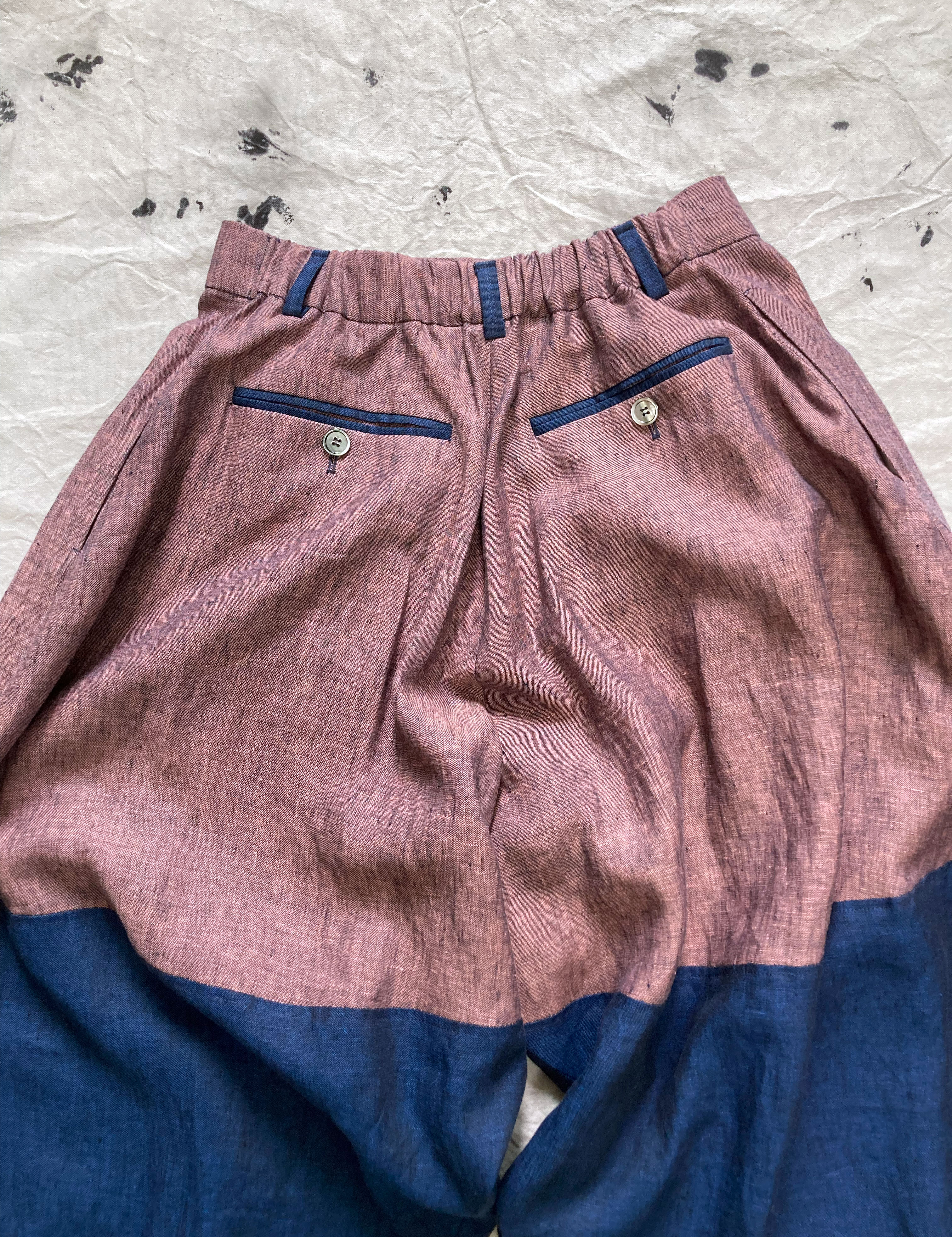 Linen Balloon Sarouel Pants