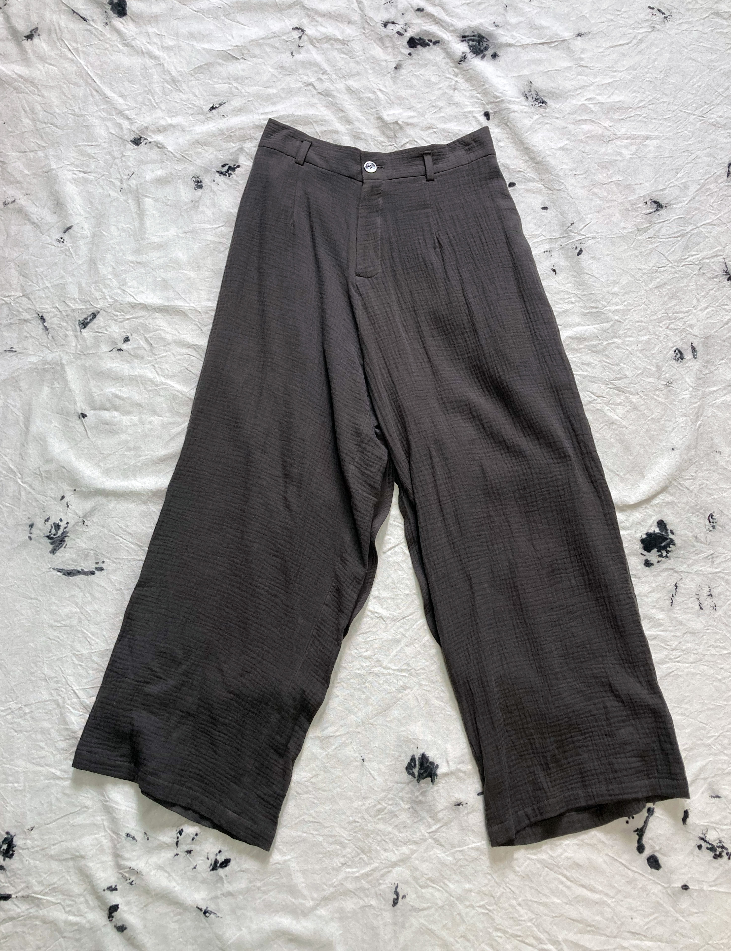 Wide Leg Pants with Back Skirt Panel