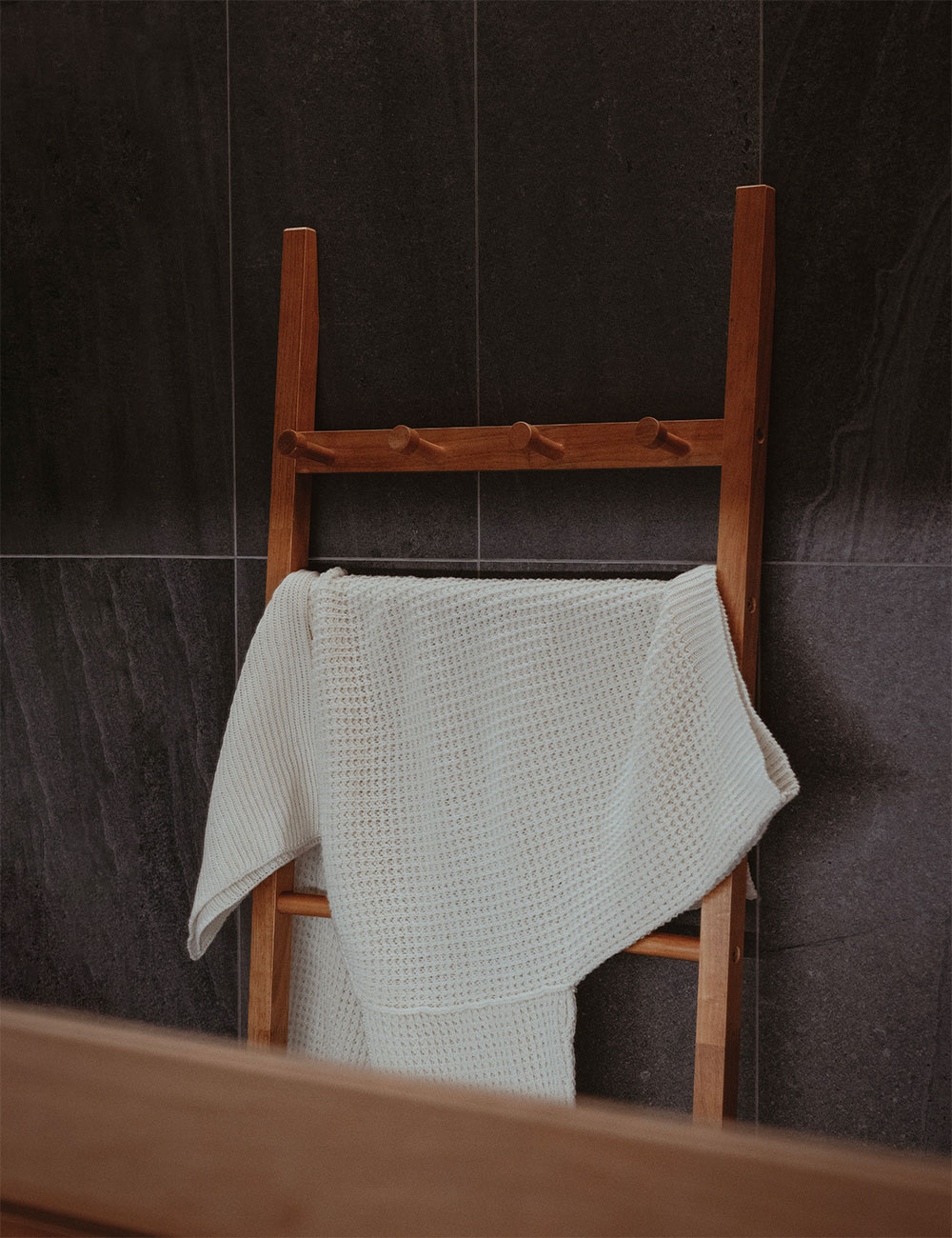 Pure Wool Turtle Neck Open Sides Waffle Sweater