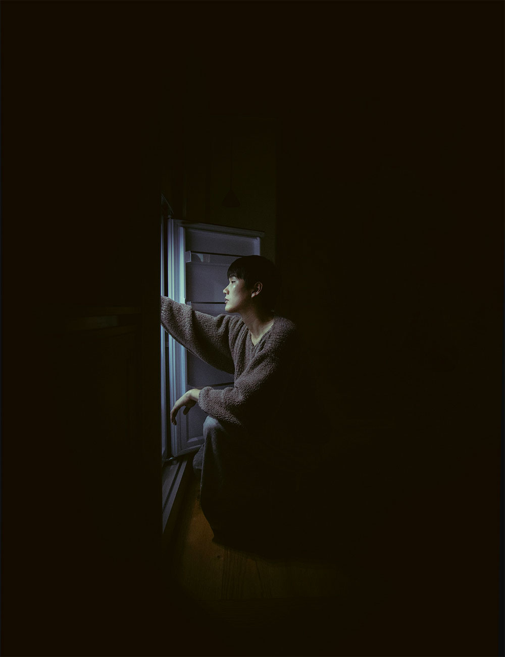 Feather Yarn V Neck Sweater