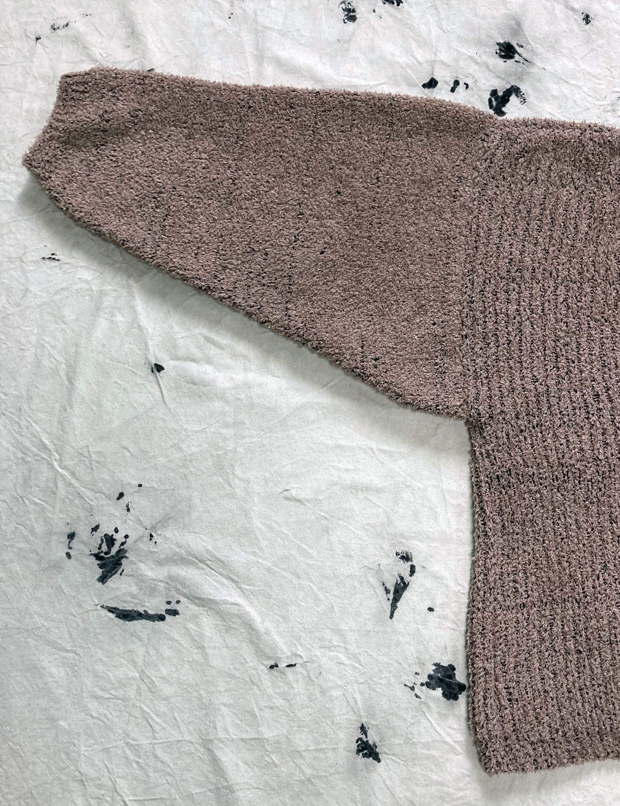 Feather Yarn V Neck Sweater